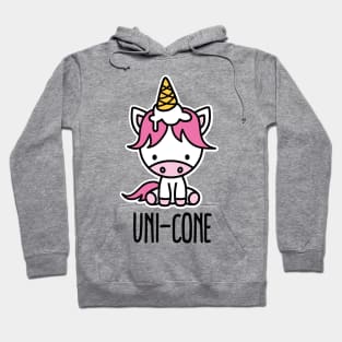 Funny Unicorn pun puns cute Uni-cone ice cream Kawaii Hoodie